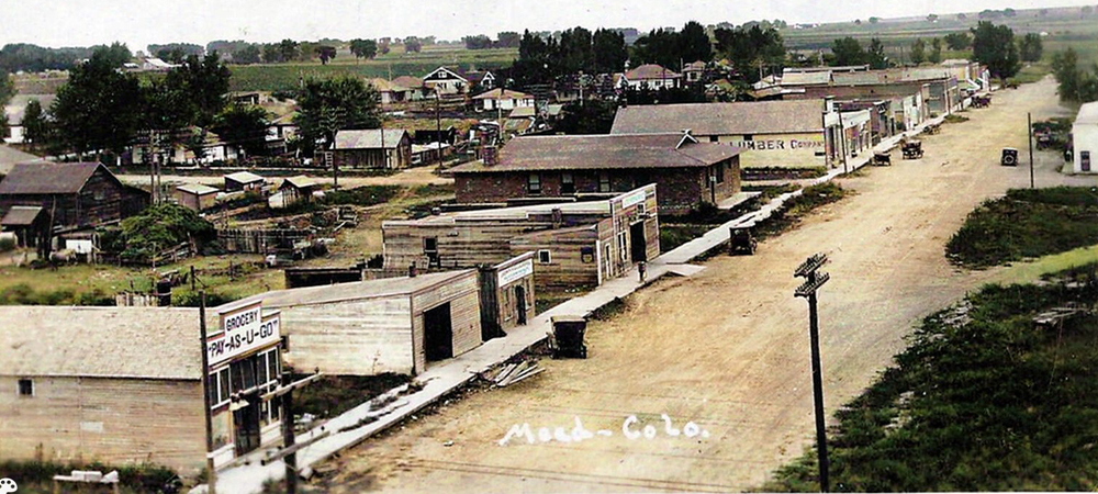 Hero for the Mead Law and Order page. A colorized view of Mead in 1923. Taken from a postcard.